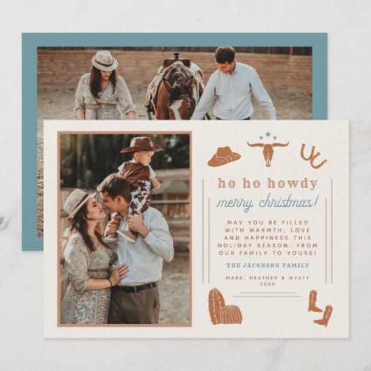 ウィノナ テラコッタ ウエスタン カウボーイ クリスマス カード (正面/裏面)