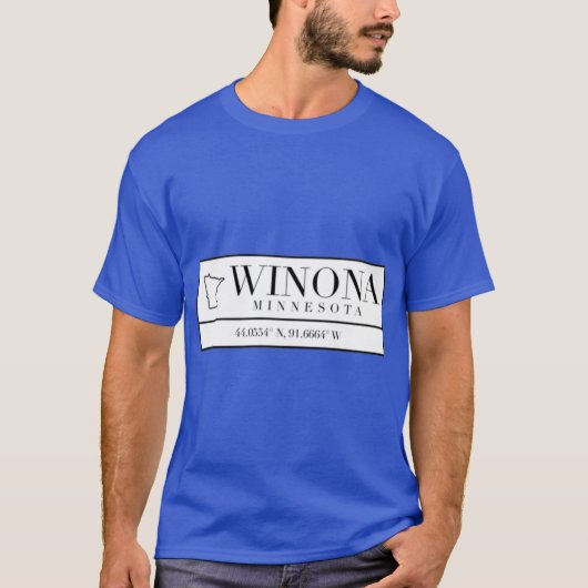 ウィノナ ミネソタ州 座標 Tシャツ (正面)