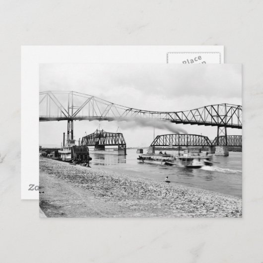 ウィノーナのミシシッピ川, 1880年代 ポストカード (正面/裏面)