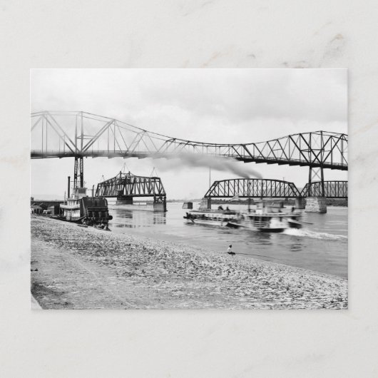 ウィノーナのミシシッピ川， 1880年代 ポストカード (正面)