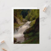 ウィノーナ滝（米国風景） (by Hermann Herzog) カード (正面/裏面インサイチュ)