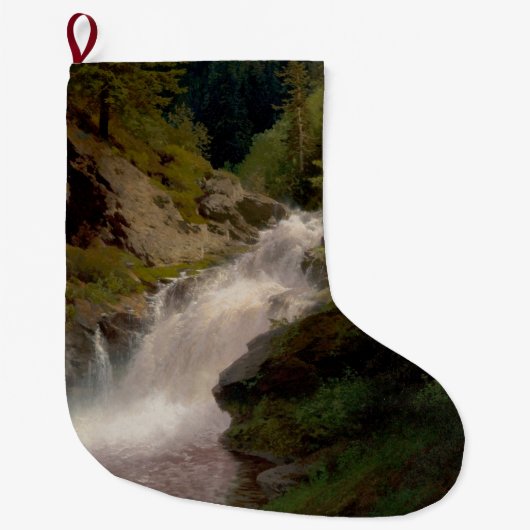 ウィノーナ滝（米国風景） (by Hermann Herzog) ラージクリスマスストッキング (正面)