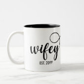 ウィフィエスト |妻のパーソナライズされた花嫁への贈り物 ツートーンマグカップ (左)