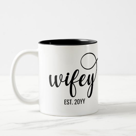 ウィフィエスト |妻のパーソナライズされた花嫁への贈り物 ツートーンマグカップ (左)
