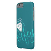 ウィフィーターコイズスクリプト&ダイヤモンド Case-Mate iPhoneケース (裏面左)