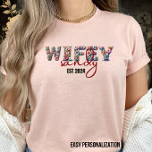 ウィフィーパーソナライズされたウィフィーフローラパステルアルファベット Tシャツ