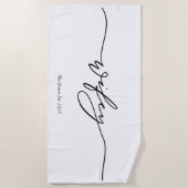 ウィフィーミニマル書道ビーチタオル ビーチタオル (正面)