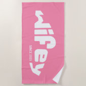 ウィフィー新婚の花嫁ピンク&ホワイトビーチタオル ビーチタオル (正面)