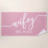 ウィフィー赤面ピンクビーチタオル ビーチタオル (正面)