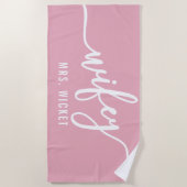 ウィフィー赤面ピンクビーチタオル ビーチタオル (正面)