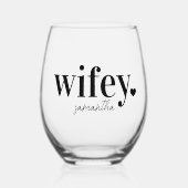 ウィフィー |新しいパーソナライズされたキーワードの名前 ステムなしワイングラス (正面)