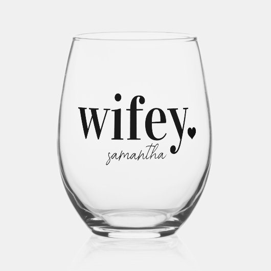 ウィフィー |新しいパーソナライズされたキーワードの名前 ステムなしワイングラス (正面)