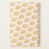 ウィフィ |スタイリッシュ金ゴールドリップ&赤面ピンクストライプ プランナー手帳 (裏面)