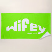 ウィフェイウィー新婚ブライド石灰グリーンホワイトビーチタオル ビーチタオル (正面)