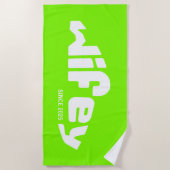 ウィフェイウィー新婚ブライド石灰グリーンホワイトビーチタオル ビーチタオル (正面)