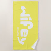 ウィフェイハビー新婚ブライドイエロー ビーチタオル (正面)