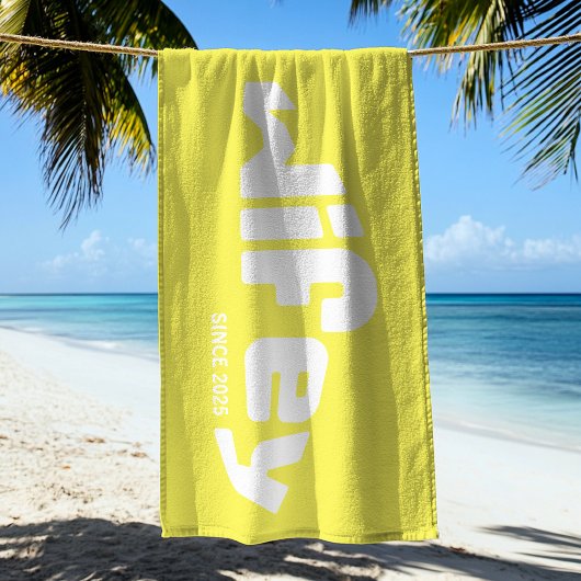 ウィフェイハビー新婚ブライドイエロー ビーチタオル