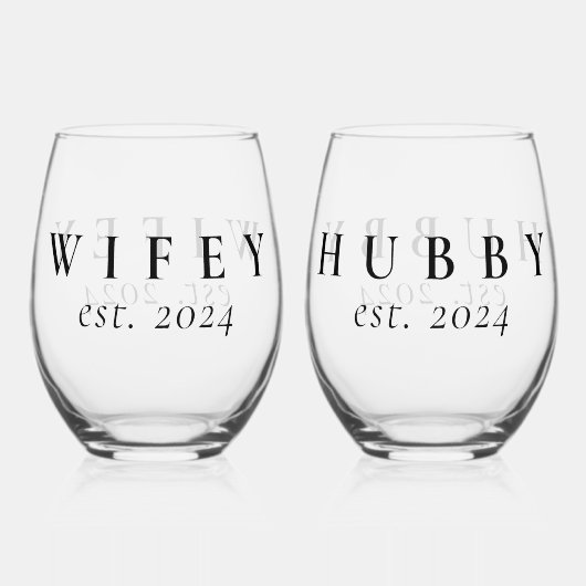 ウィフェイハビー新婚 ステムなしワイングラス (裏面)
