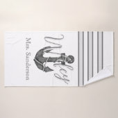 ウィフェイブライド航海のシルバーグレイいかり バスタオル (バスタオル)