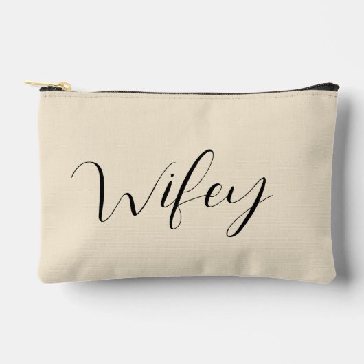 ウィフェイメイクアップブライドへブライダルシャワーハネムーン アクセサリーポーチ (正面)