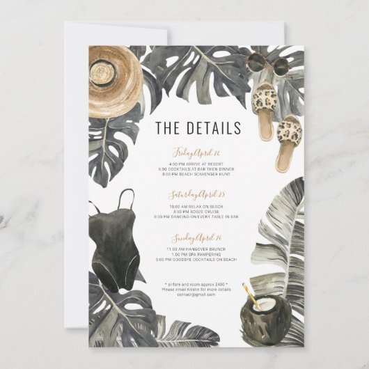 ウィフェレットパーティービーチ週末旅程 招待状 (裏面)