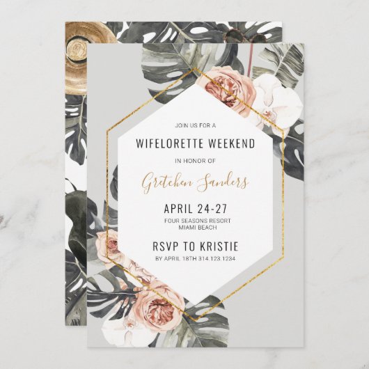 ウィフェレットパーティービーチ週末旅程 招待状 (正面/裏面)