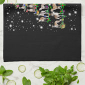 ウィペットおもしろいクリスマスツリーオーナメントデコールギフト キッチンタオル (折り畳み)