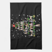 ウィペットおもしろいクリスマスツリーオーナメントデコールギフト キッチンタオル (縦)