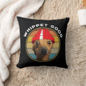 ウィペットおもしろいグッド80sミュージックドッグデザイン クッション (ブランケット)