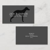 ウィペットのシルエットブラックオングレー |愛犬 名刺 (正面/裏面)