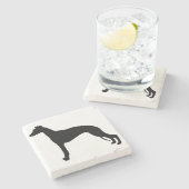 ウィペットのシルエット ストーンコースター (横)