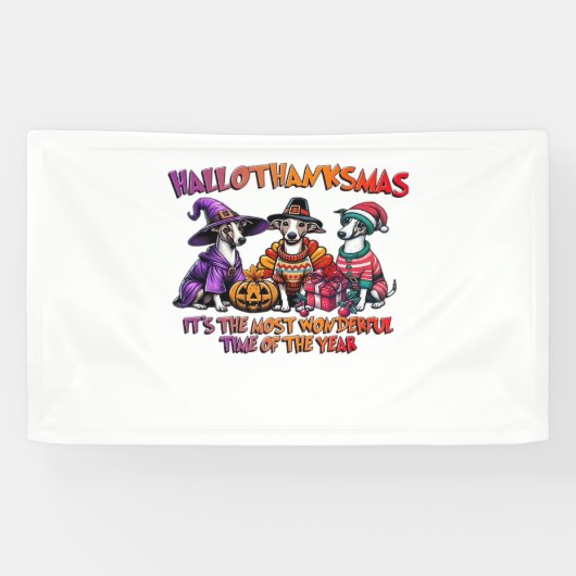 ウィペットのハロウィーン感謝祭クリスマスオーバーサイズ 横断幕 (横)