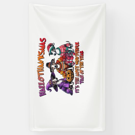 ウィペットのハロウィーン感謝祭クリスマスオーバーサイズ 横断幕 (縦)