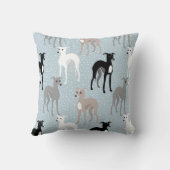 ウィペットまたはイタリアングレイハウンドレトロパターン クッション (裏面)