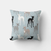 ウィペットまたはイタリアングレイハウンドレトロパターン クッション (正面)