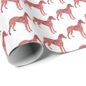 ウィペットイタリアンクリスマスドッグシルエットホワイト ラッピングペーパー (ロールコーナー)