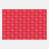 ウィペットイタリアングレイシルエットレッドメリーウォフマス ラッピングペーパーシート (正面)