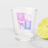 ウィペットイタリアングレイハウンドシルエットドッグ&ポーピンク ショットグラス (裏面)