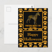 ウィペットイタリアングレイハウンド犬シルエットハロウィーン ポストカード (正面/裏面)