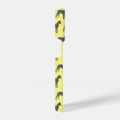 ウィペットイタリアングレイハウンド犬シルエット黄色 iPhoneケース (右側面)