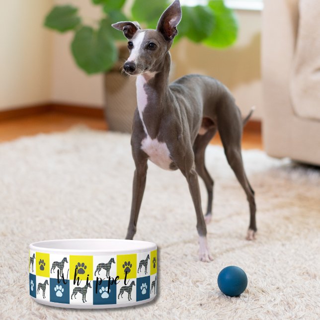 ウィペットイタリアングレイハウンド&ポーY&B新しい子犬ボウル ボウル (Whippet / Italian Greyhound New Puppy Dog Bowl)
