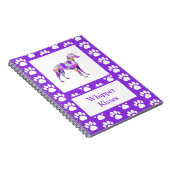 ウィペットイタリアングレードッグシルエットポーパープルPY&B ノートブック (右側)