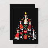 ウィペットクリスマスオーナメントツリーおもしろい犬ママパパ エンクロージャーカード (正面/裏面)