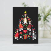 ウィペットクリスマスオーナメントツリーおもしろい犬ママパパ エンクロージャーカード (スタンド正面)