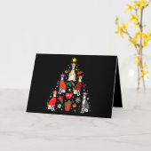 ウィペットクリスマスオーナメントツリーおもしろい犬ママパパ カード (黄色い花)