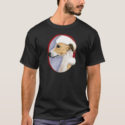 ウィペットクリスマスタン&ホワイトサンタ Tシャツ (正面)