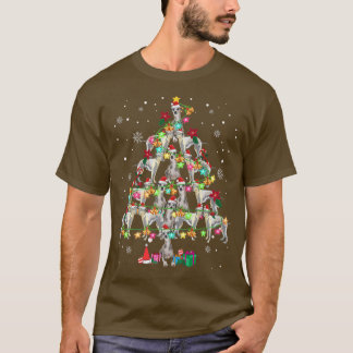 ウィペットクリスマスツリーおもしろいウィペット愛好家クリス Tシャツ