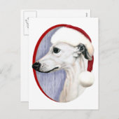 ウィペットクリスマスホワイトサンタ シーズンポストカード (正面/裏面)