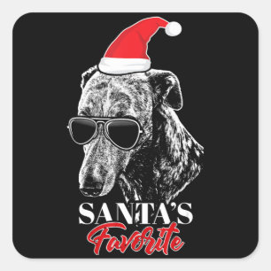ウィペットサンタお気に入りのスおもしろいクリスマス スクエアシール