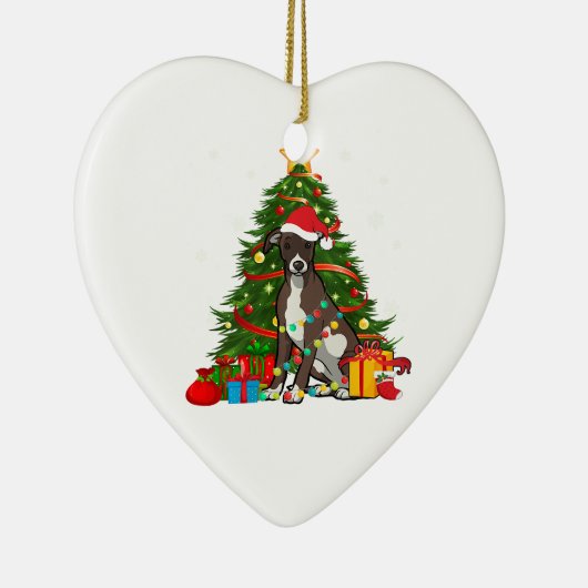 ウィペットサンタクリスマスツリーライト |犬のクリスマス セラミックオーナメント (右)